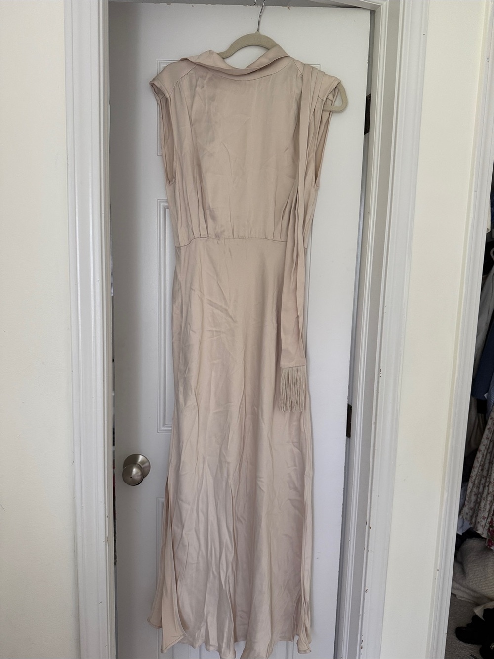 Mango Pale Beige Sleeveless Maxi Dress